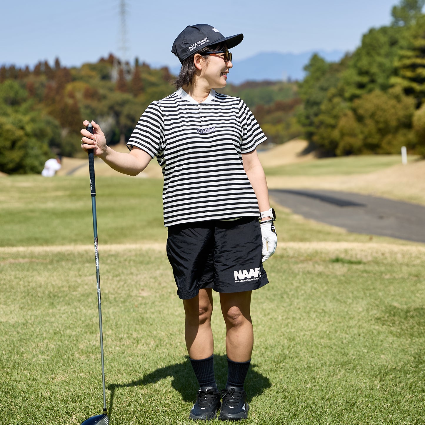 S/S STRIPED POLO COLLAR LESS