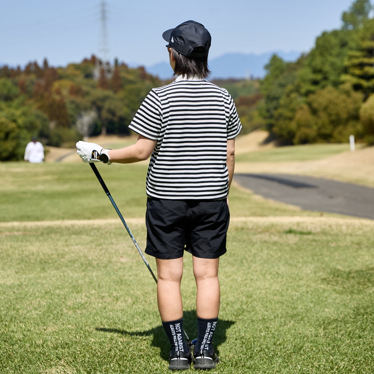 S/S STRIPED POLO COLLAR LESS