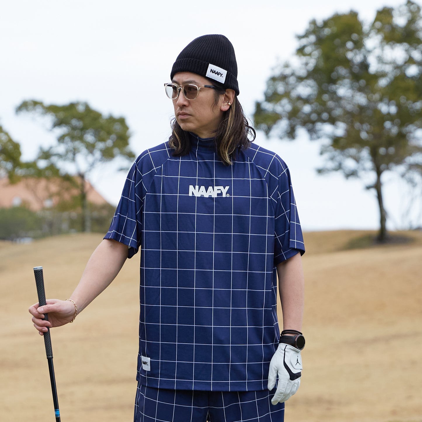 WINDOWPANE CHECK S/S MOCKNECK