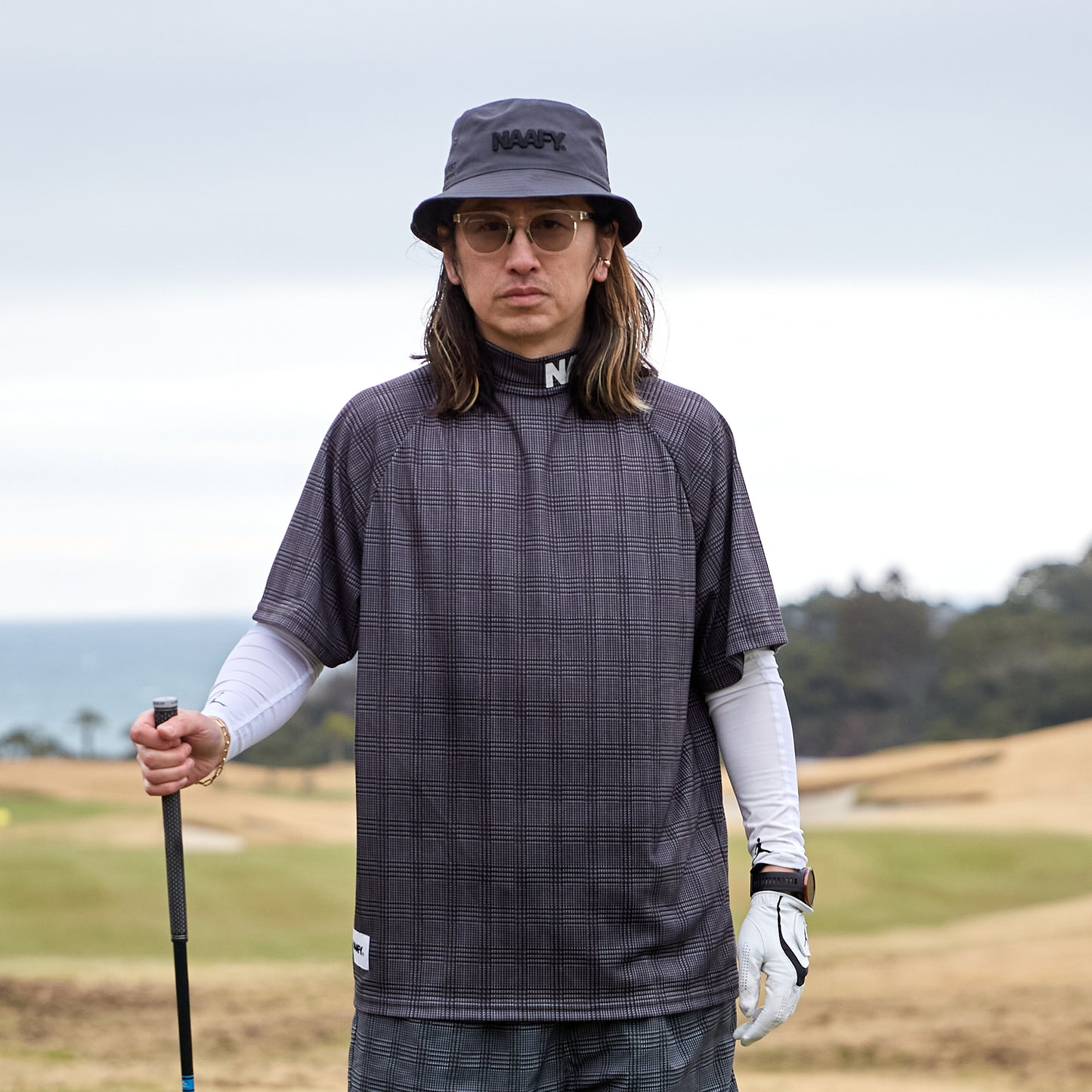 GLEN CHECK S/S MOCKNECK