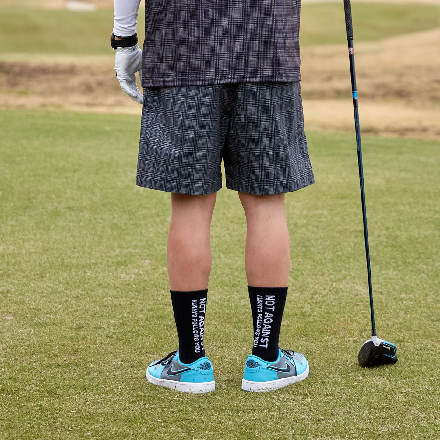 GLEN CHECK NYLON SHORTS