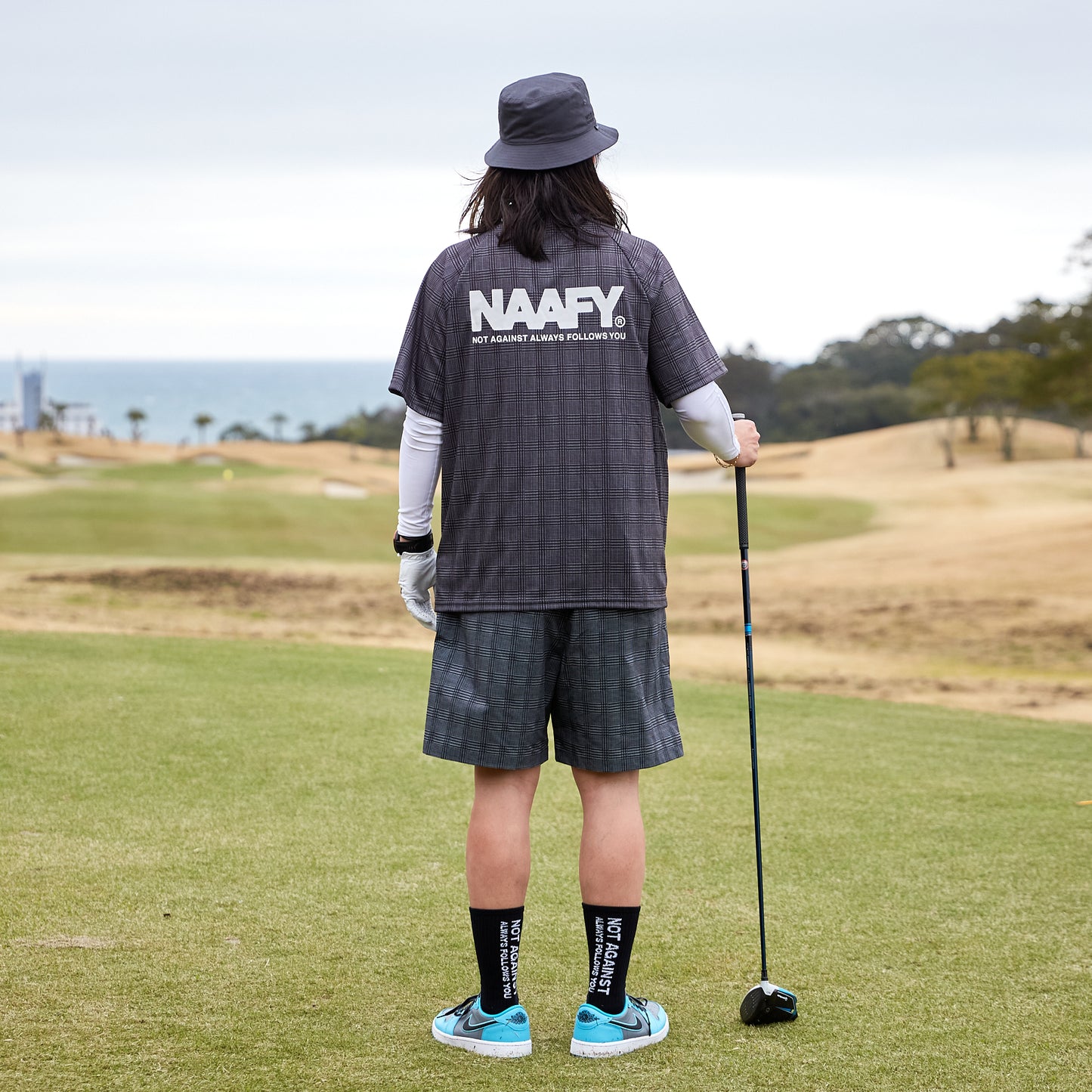 GLEN CHECK NYLON SHORTS