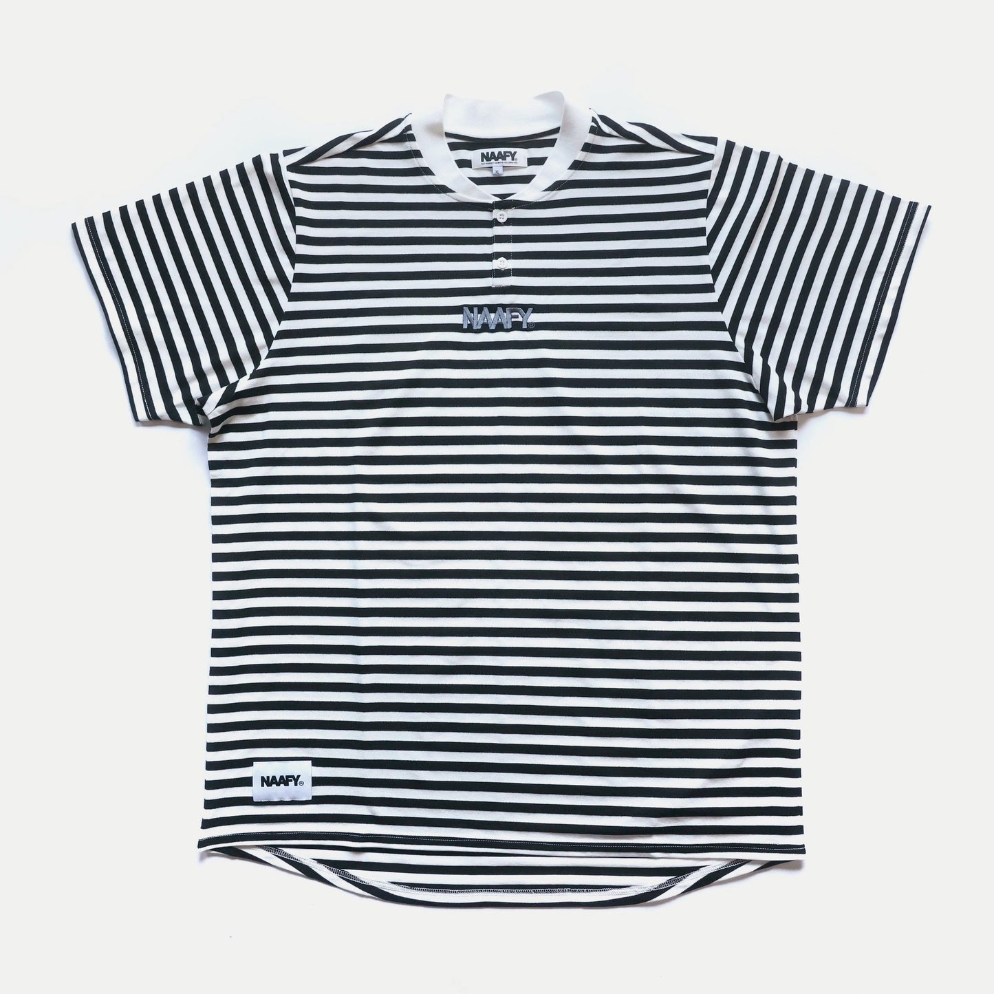 S/S STRIPED POLO COLLAR LESS