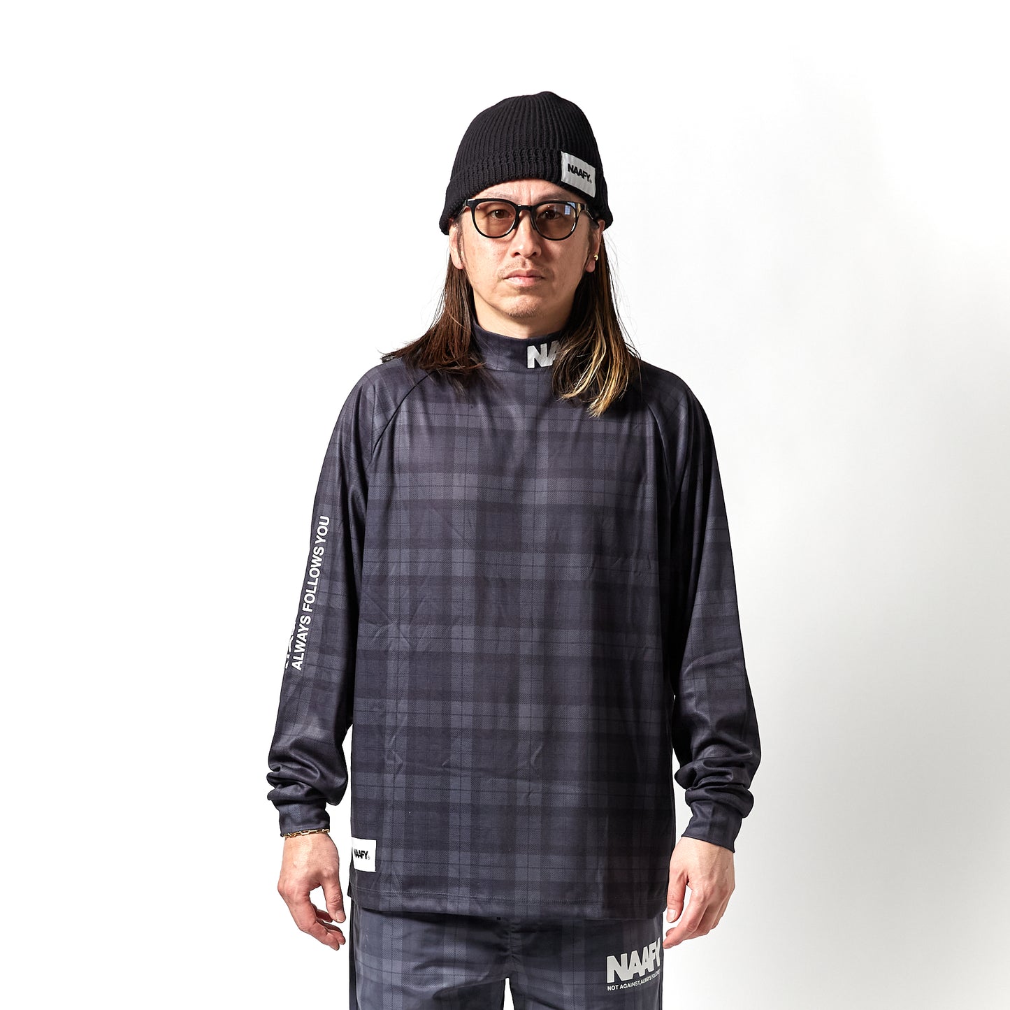 PLAID L/S MOCKNECK